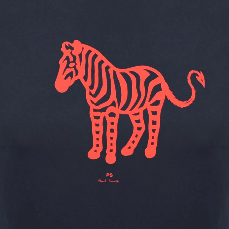 Alternative Image for ProductPS By Paul Smith Logo Devil Zebra T Shirt Navy3